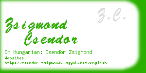 zsigmond csendor business card